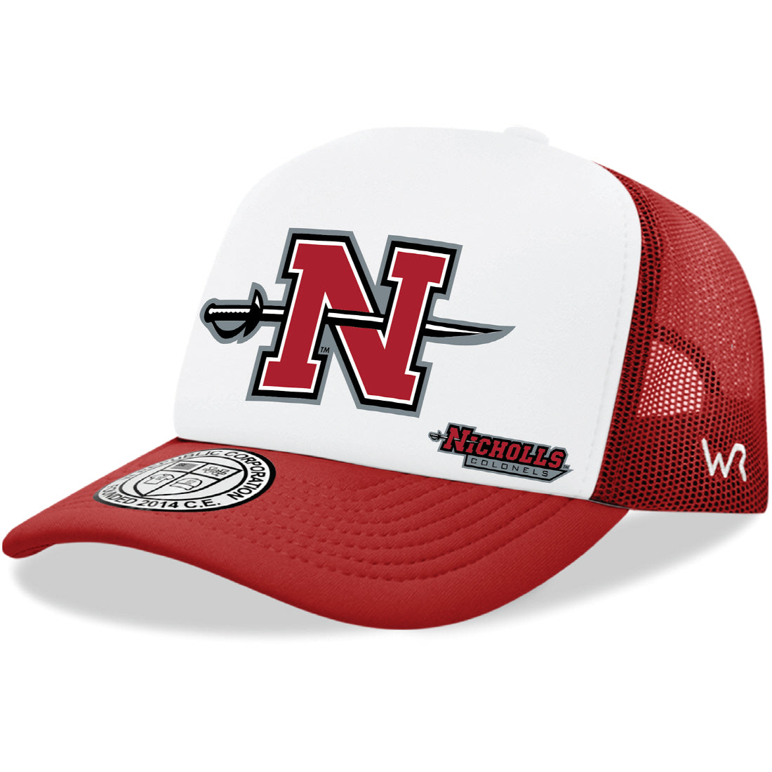 Nicholls State University Colonels Jumbo College Cap Hat - Red