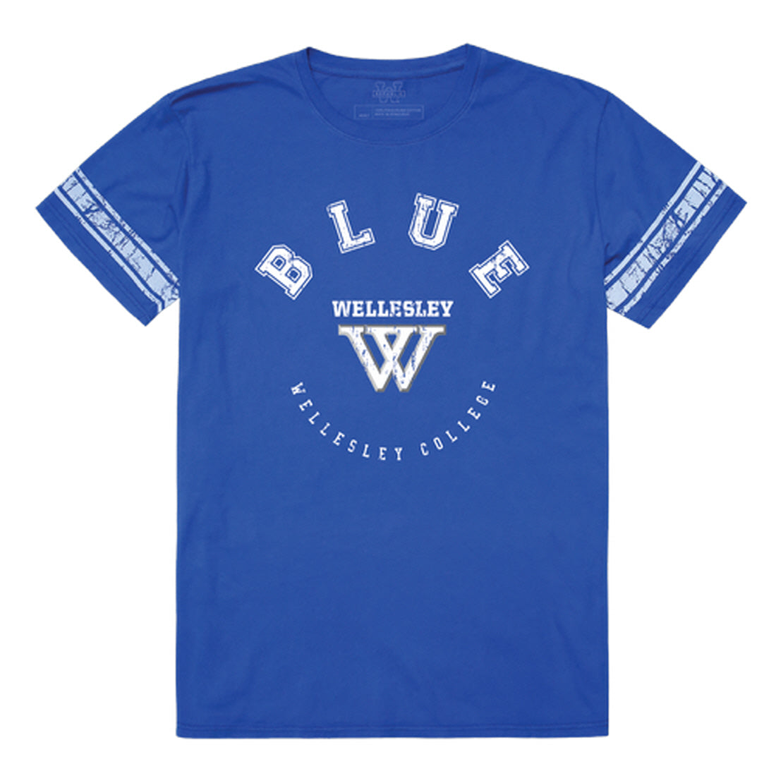 Wellesley College Blue Football Tee T-Shirt