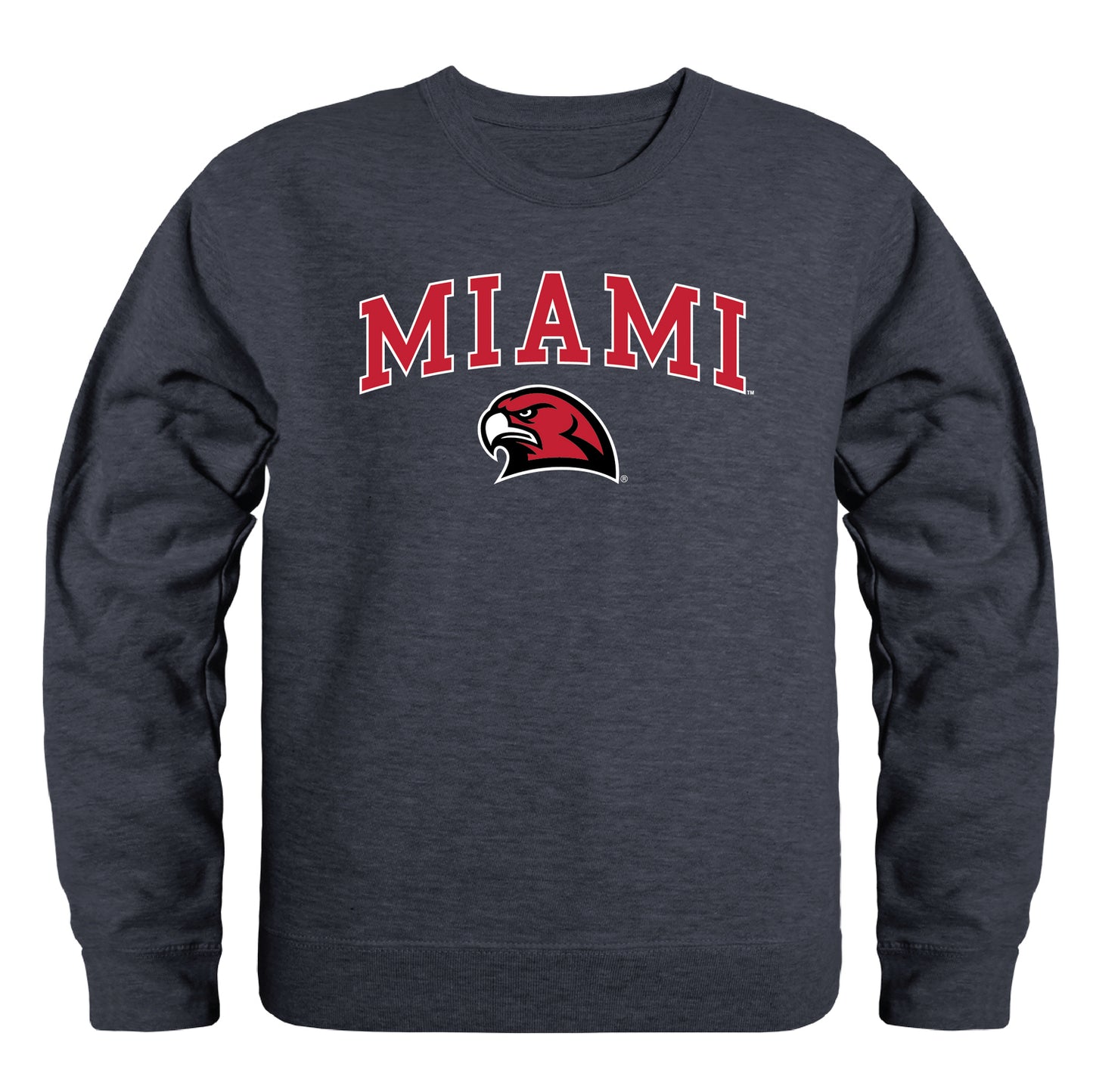 Miami University RedHawks Campus Crewneck Pullover Sweatshirt Sweate