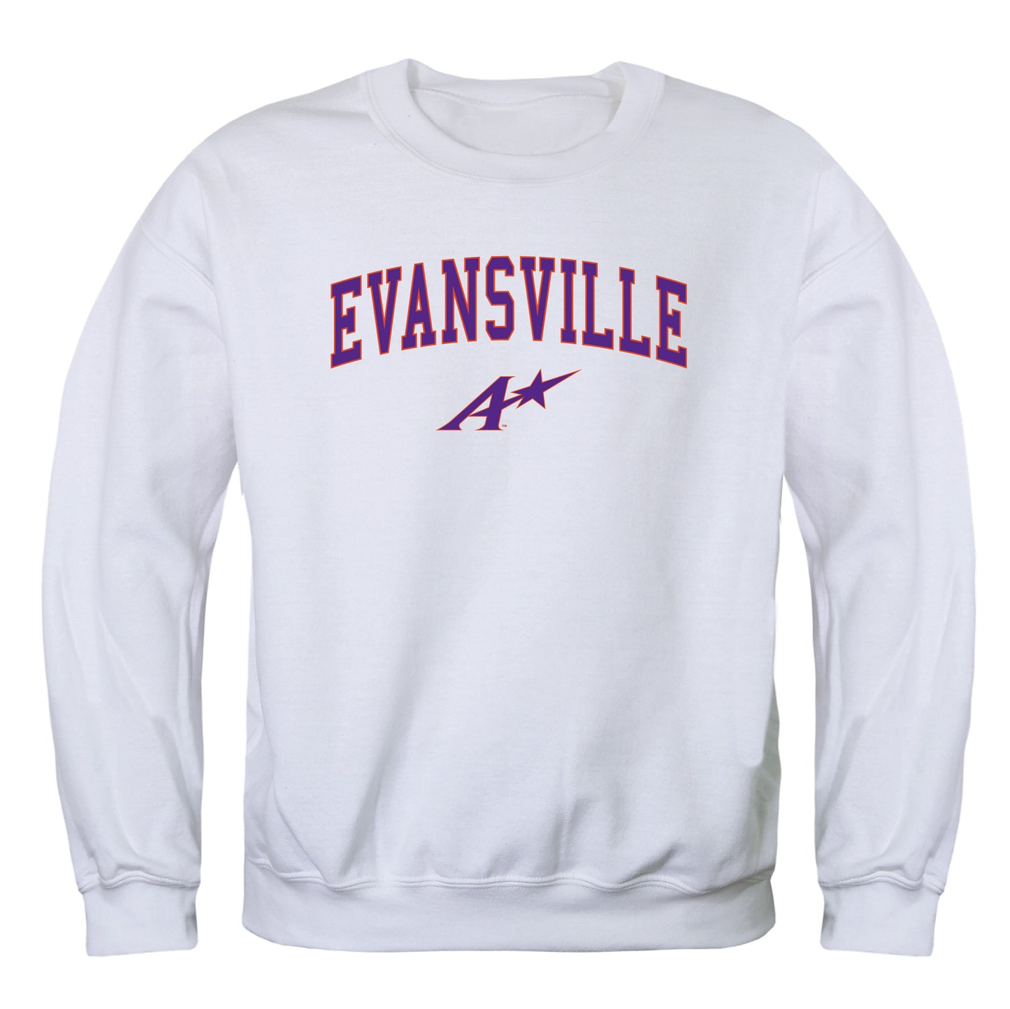 University of Evansville Purple Aces Campus Crewneck Pullover Sweatshirt Sweate