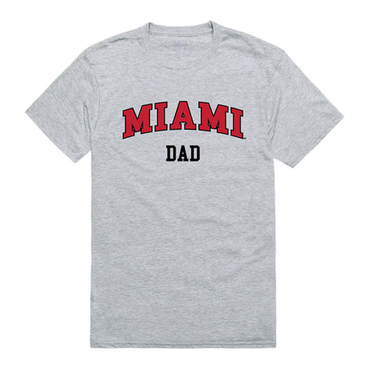 Miami University RedHawks Dad Tee T-Shirt - Heather Grey, Small