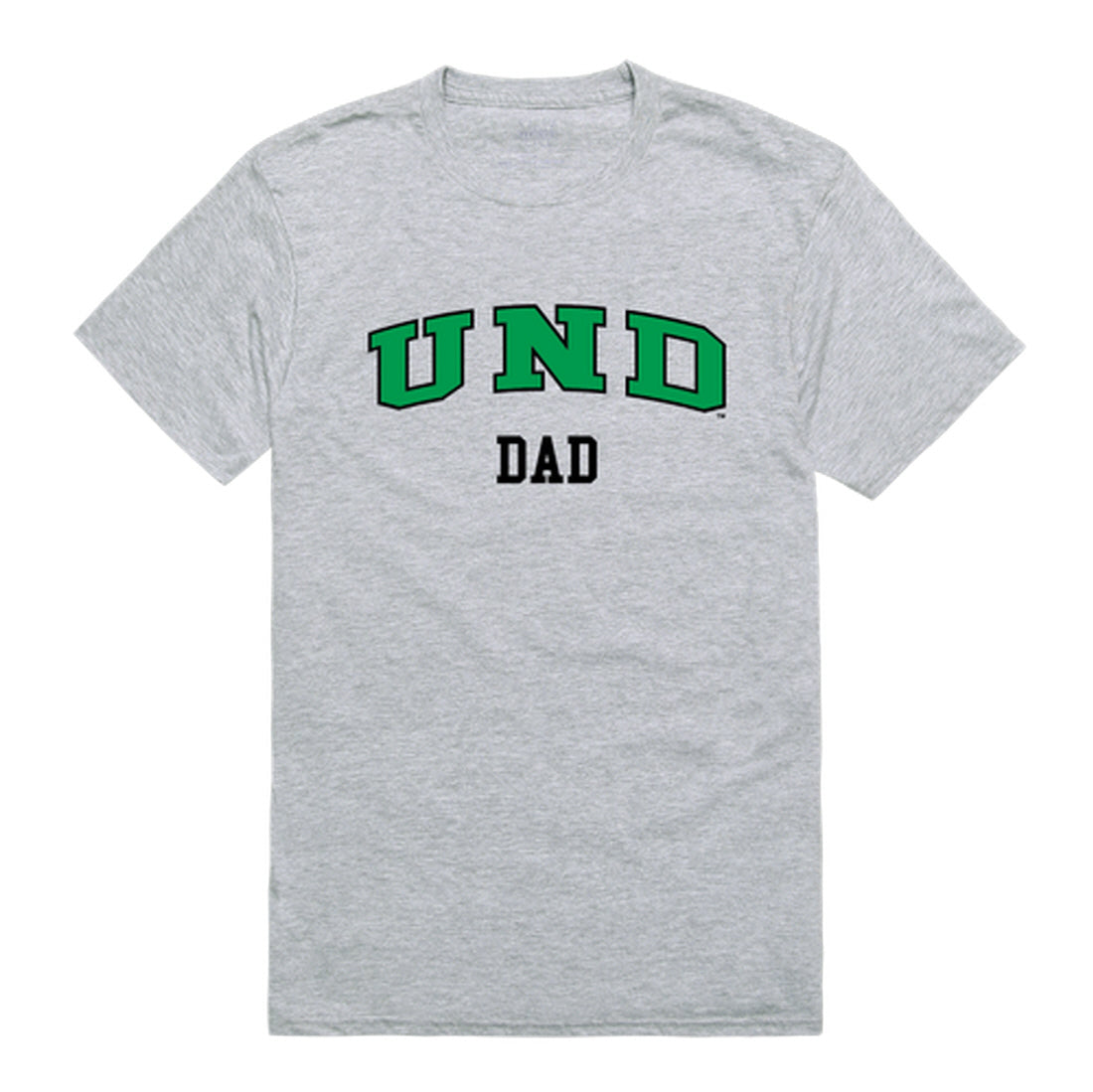 University of North Dakota Fighting Hawks Dad Tee T-Shirt - Heather Grey, Small