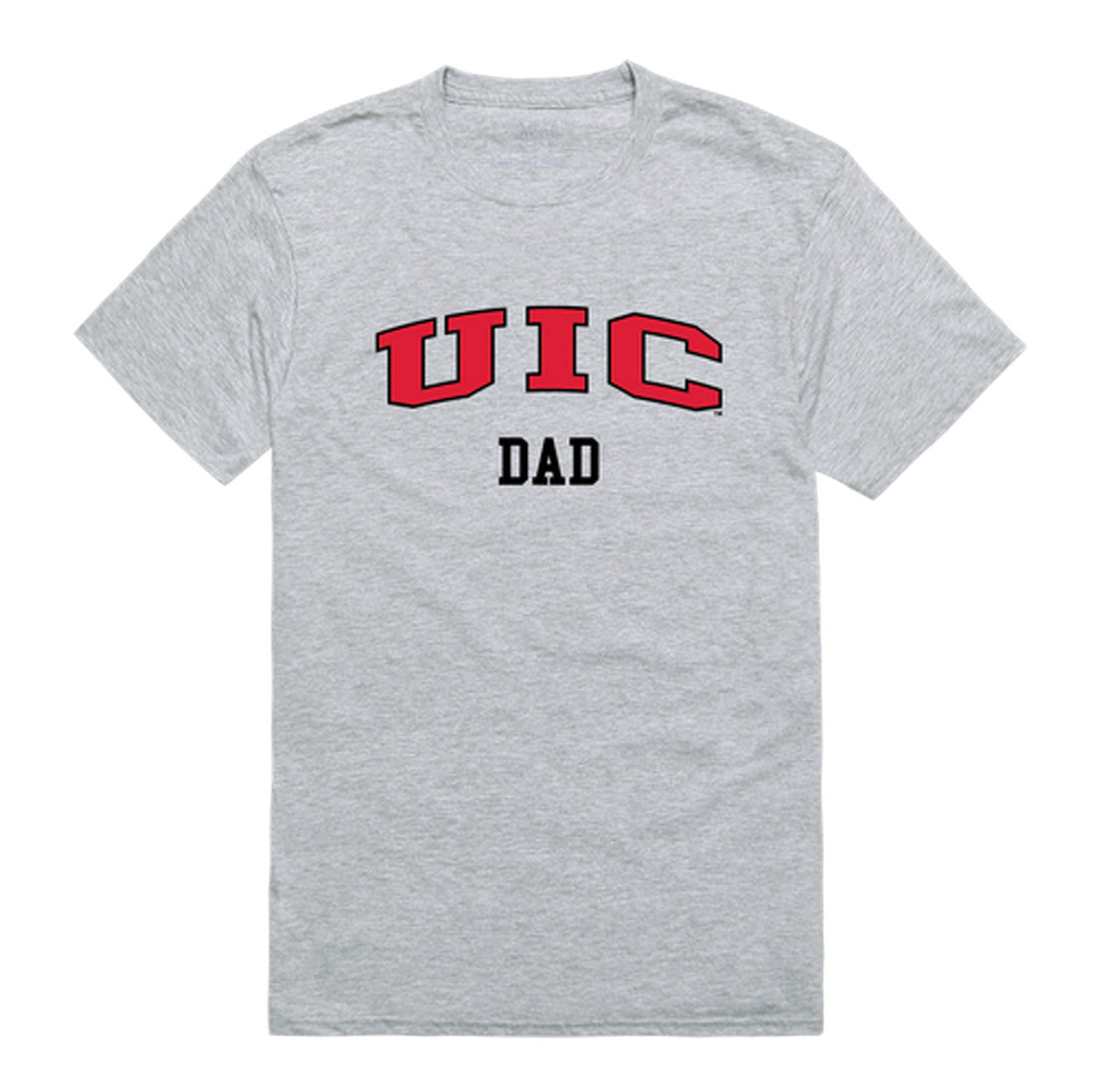 UIC University of Illinois at Chicago Flames Dad Tee T-Shirt - Heather Grey, Small