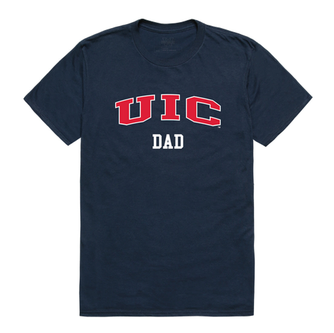 UIC University of Illinois at Chicago Flames Dad Tee T-Shirt - Heather Grey, Small