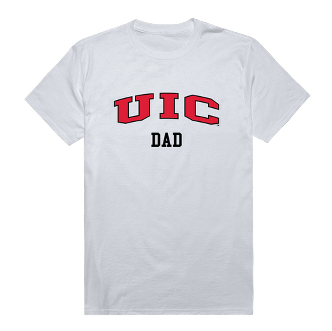 UIC University of Illinois at Chicago Flames Dad Tee T-Shirt - Heather Grey, Small