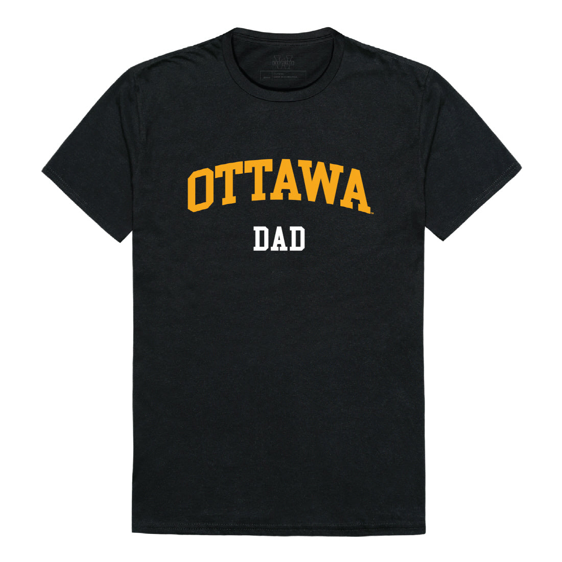 Ottawa University Braves Dad Tee T-Shirt - Black, Small