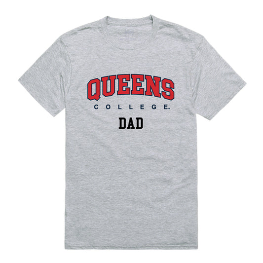 Queens College Knights Dad Tee T-Shirt - Heather Grey, Small