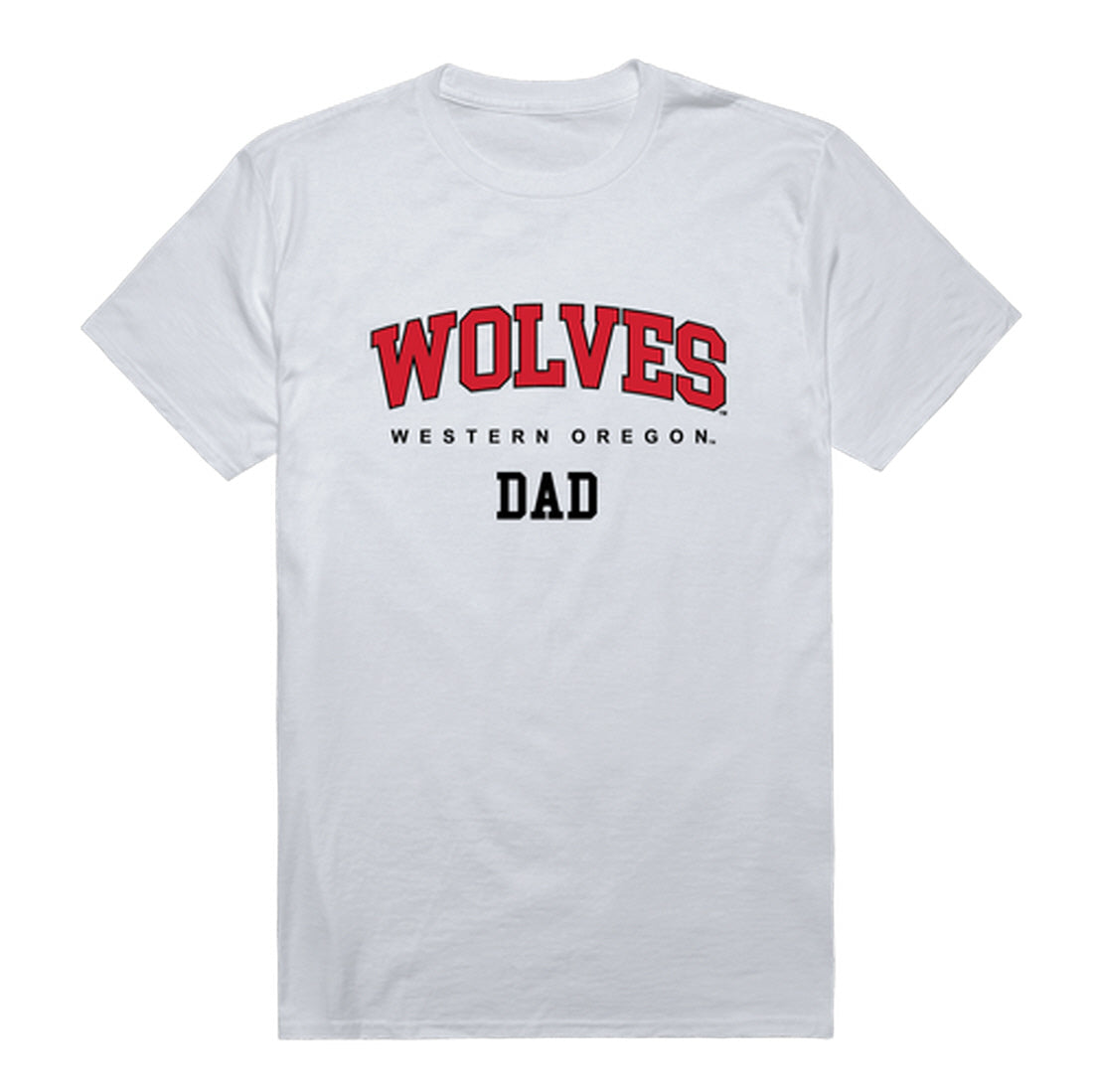 Western Oregon University Wolves Dad Tee T-Shirt - Heather Grey, Small