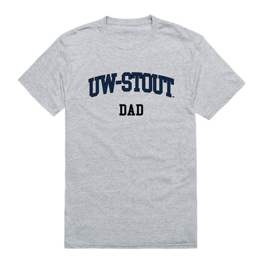 University of Wisconsin-Stout Blue Devils Dad Tee T-Shirt - Heather Grey, Small