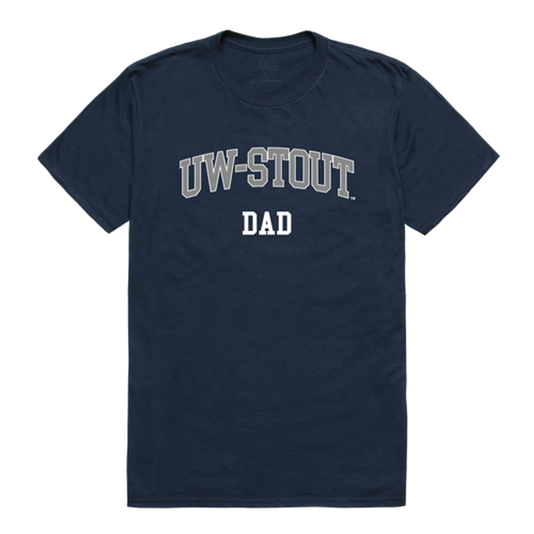 University of Wisconsin-Stout Blue Devils Dad Tee T-Shirt - Heather Grey, Small