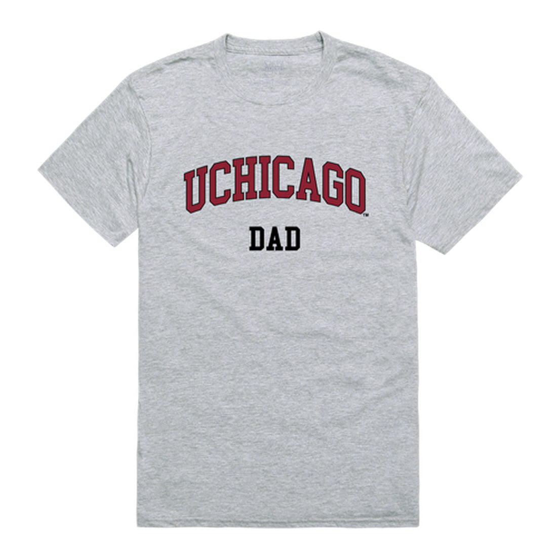 University of Chicago Maroons Dad Tee T-Shirt - Heather Grey, Small