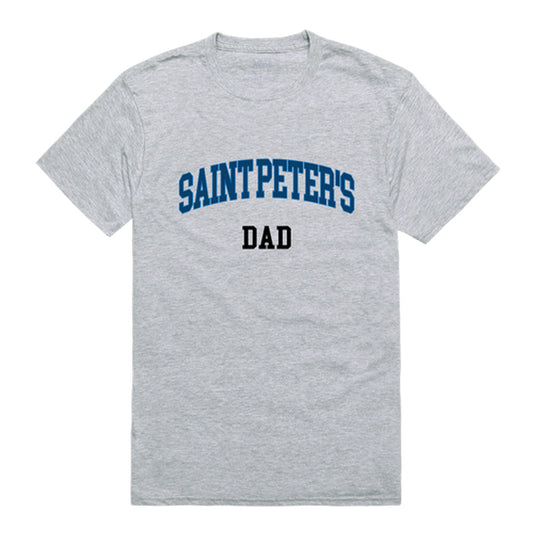 Saint Peter's University Peacocks Dad Tee T-Shirt - Heather Grey, Small