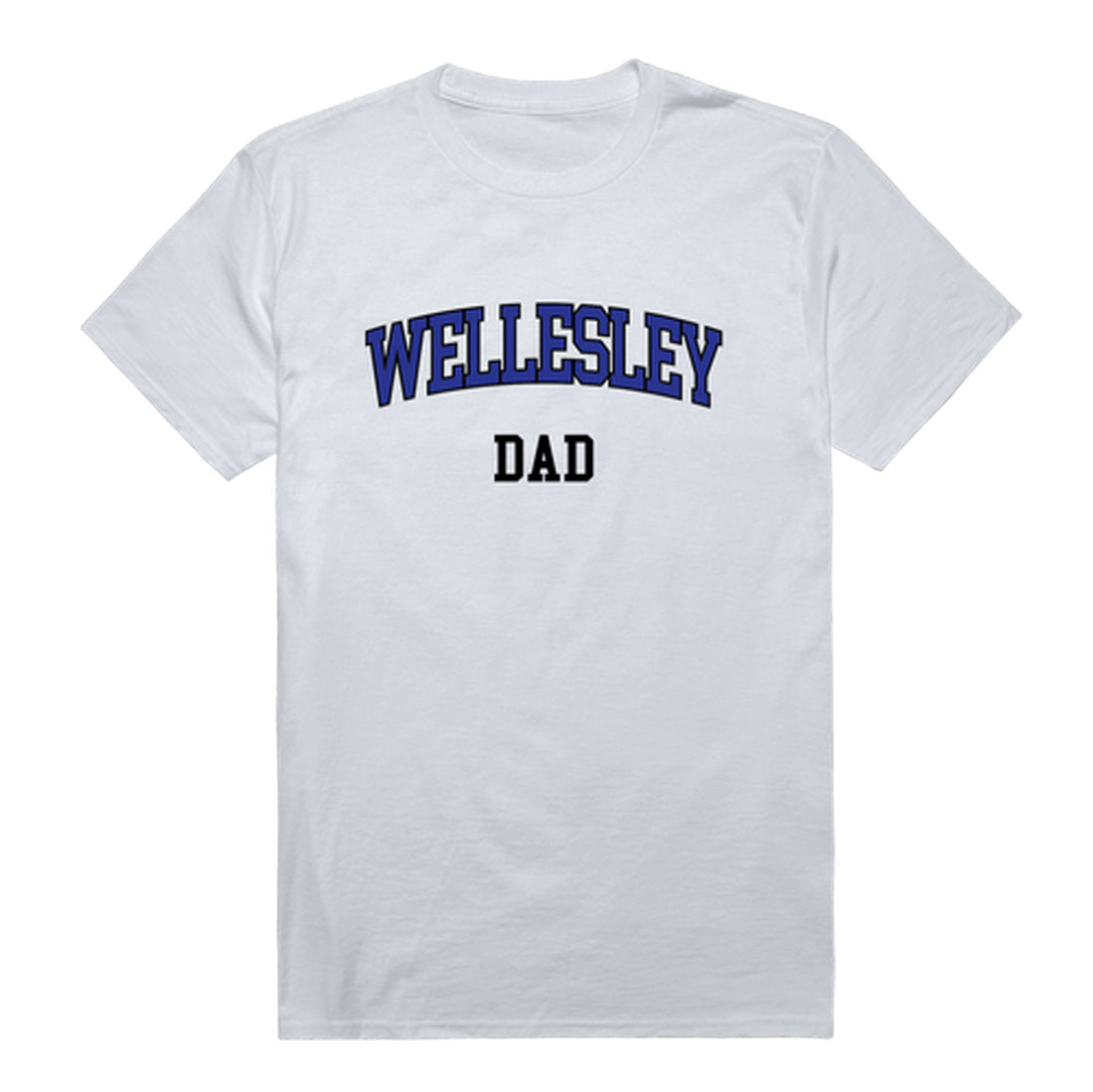 Wellesley College Blue Dad Tee T-Shirt - Heather Grey, Small