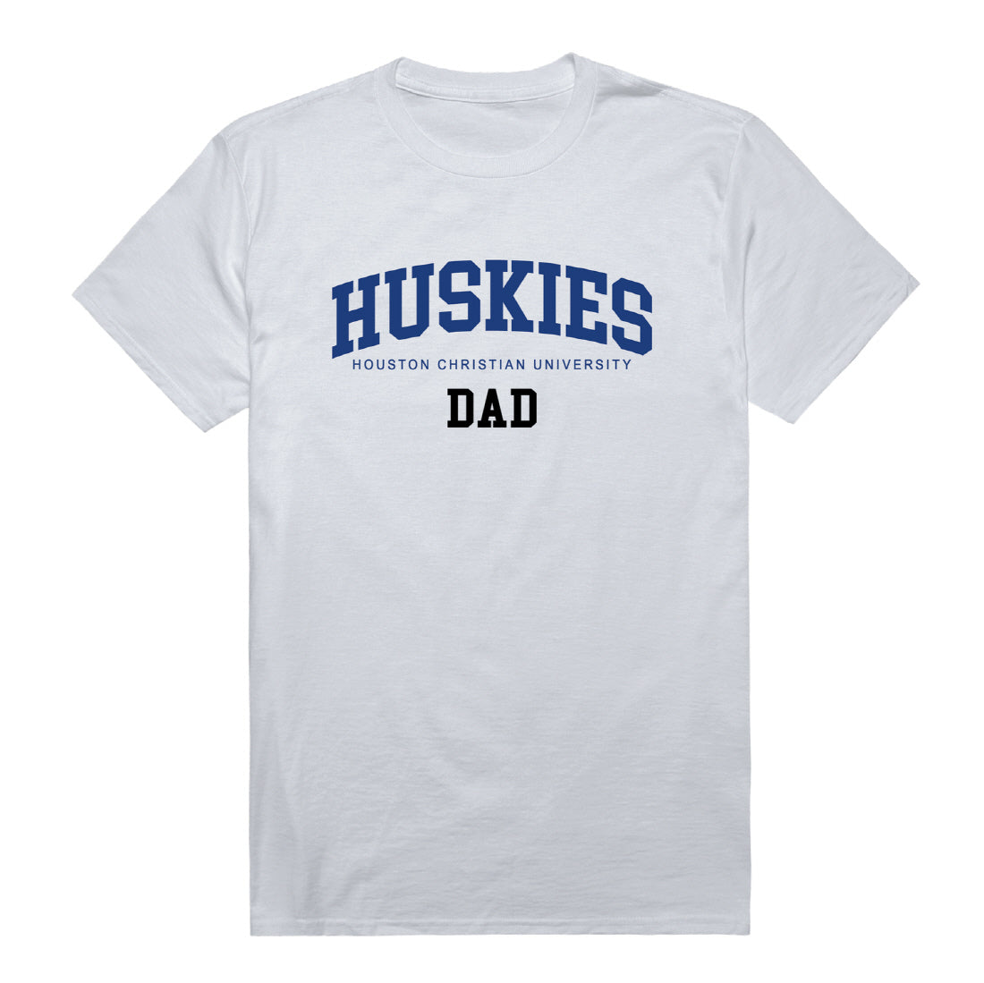 Houston Baptist University Huskies Dad Tee T-Shirt - Heather Grey, Small