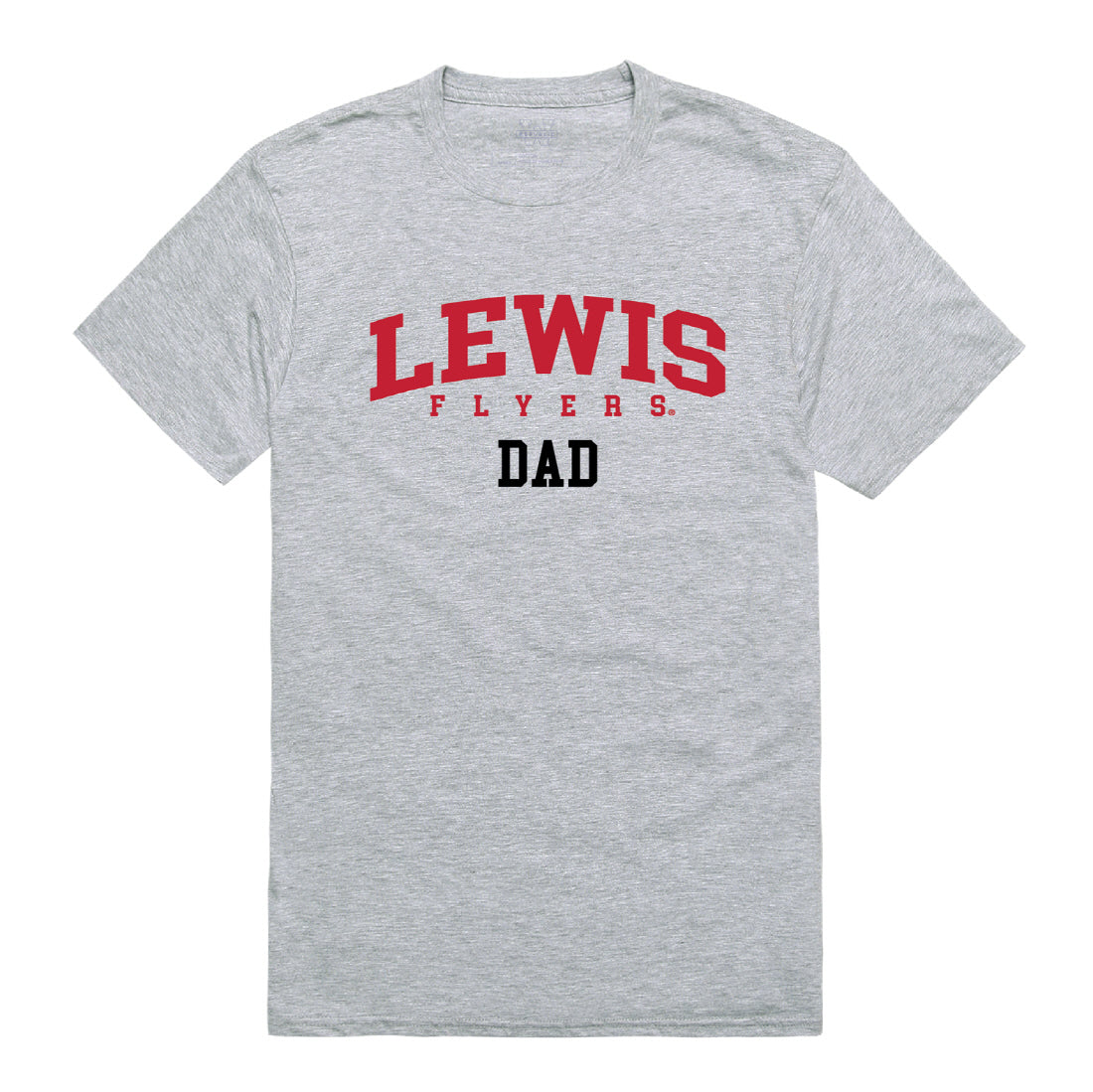 Lewis University Flyers Dad Tee T-Shirt - Heather Grey, Small