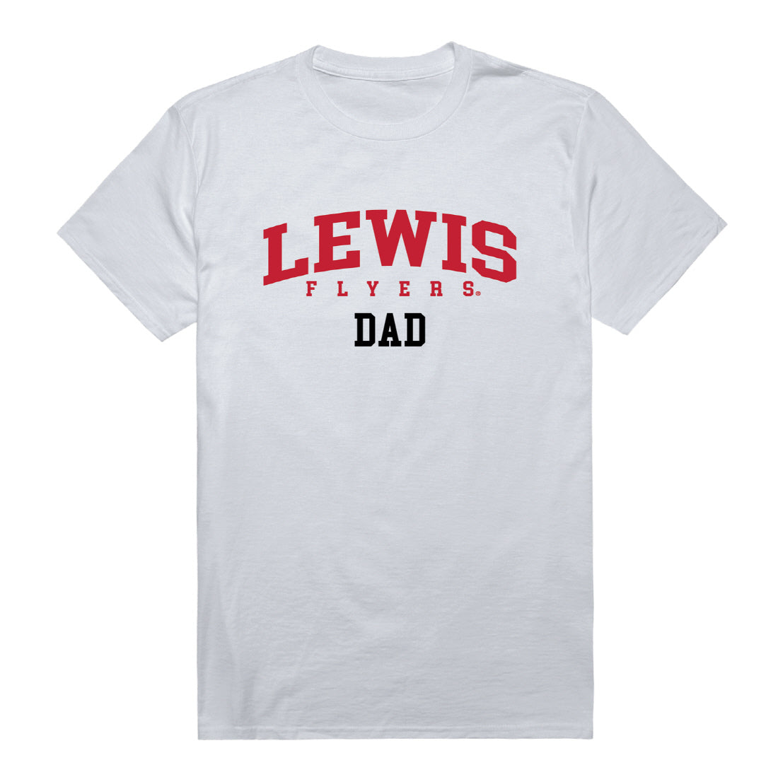 Lewis University Flyers Dad Tee T-Shirt - Heather Grey, Small