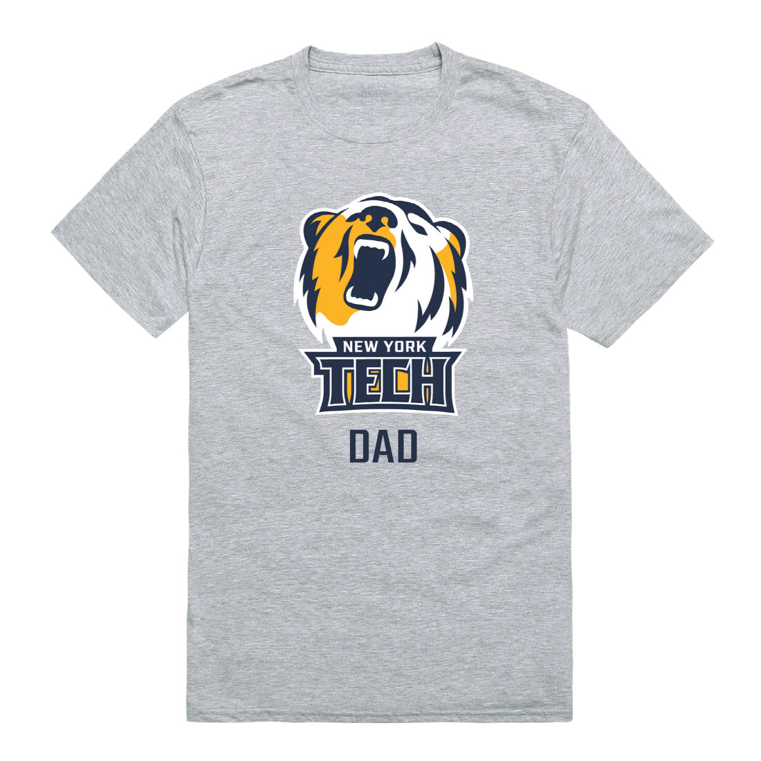 NYIT New York Institute of Technology Bears Dad Tee T-Shirt - Heather Grey, Small