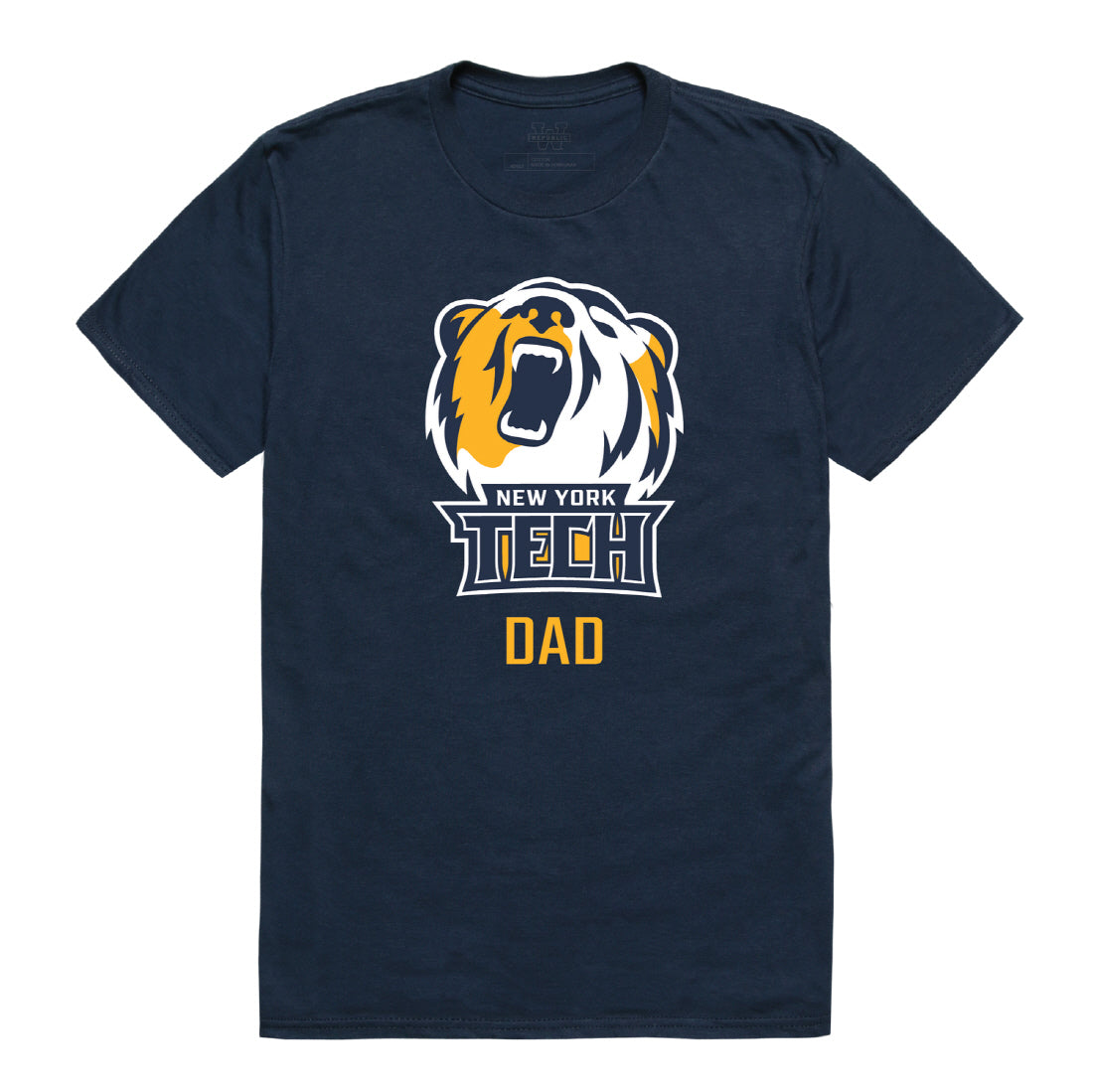 NYIT New York Institute of Technology Bears Dad Tee T-Shirt - Heather Grey, Small