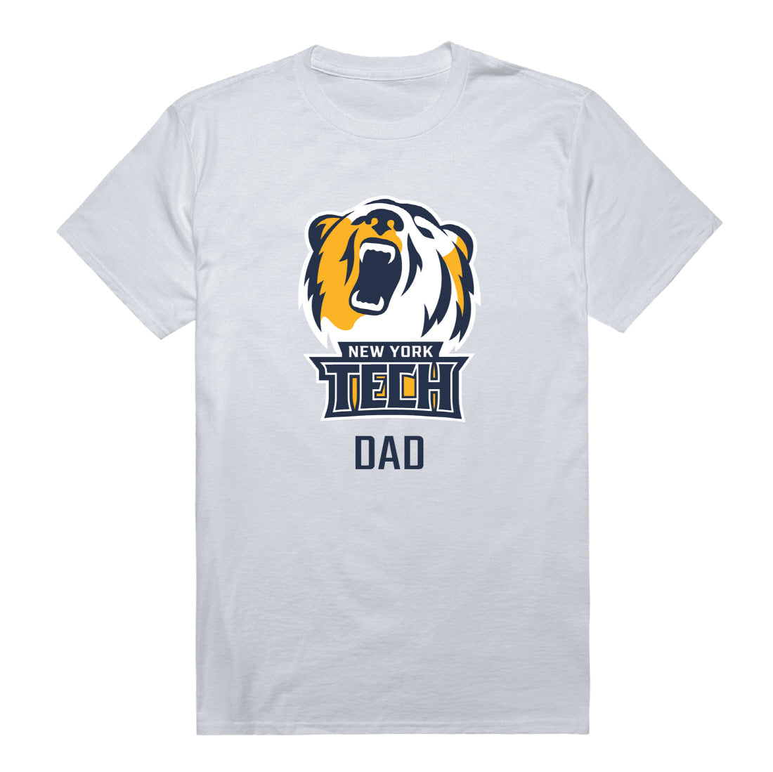 NYIT New York Institute of Technology Bears Dad Tee T-Shirt - Heather Grey, Small