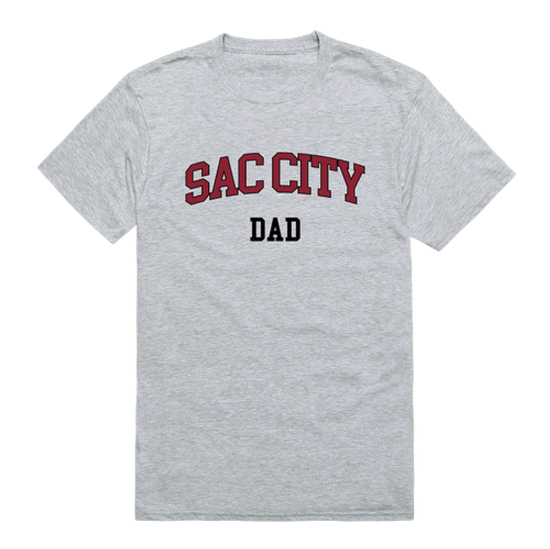 Sacramento City College Panthers Dad Tee T-Shirt - Heather Grey, Small