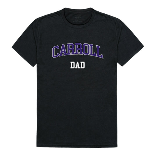 Carroll College Saints Dad Tee T-Shirt - Black, Small