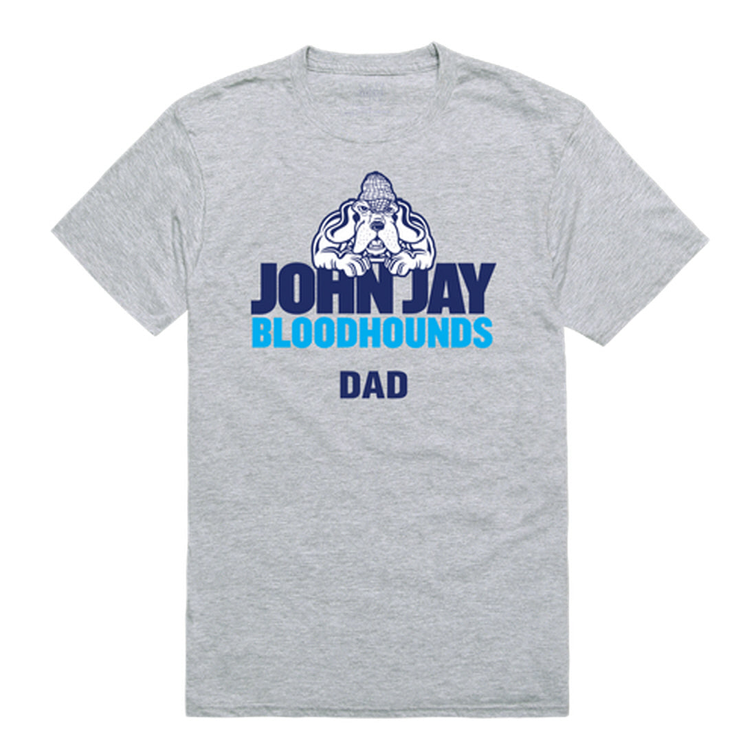 John Jay College Bloodhounds Dad Tee T-Shirt - Heather Grey, Small