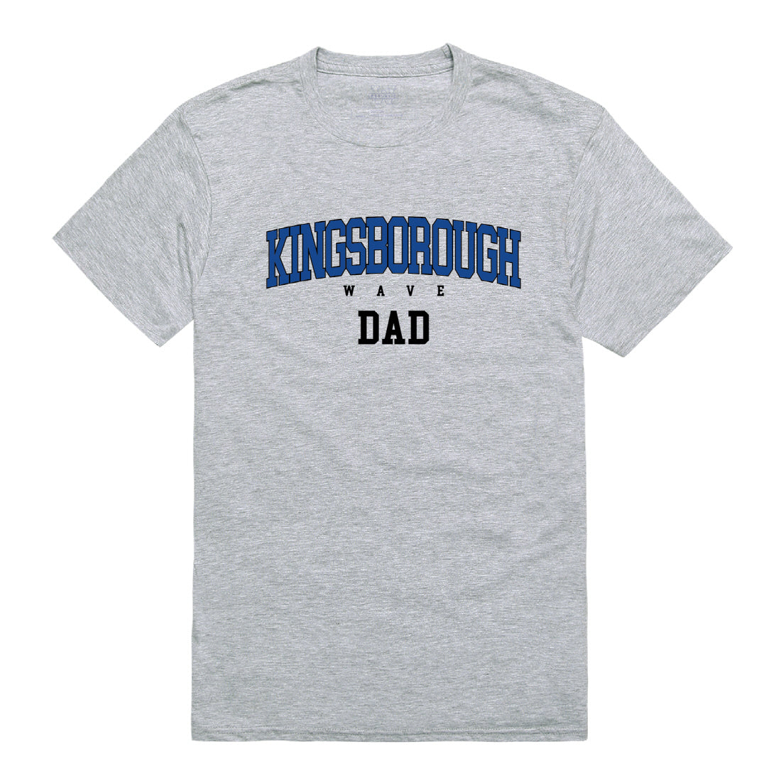 Kingsborough CC The Wave Dad Tee T-Shirt - Heather Grey, Small