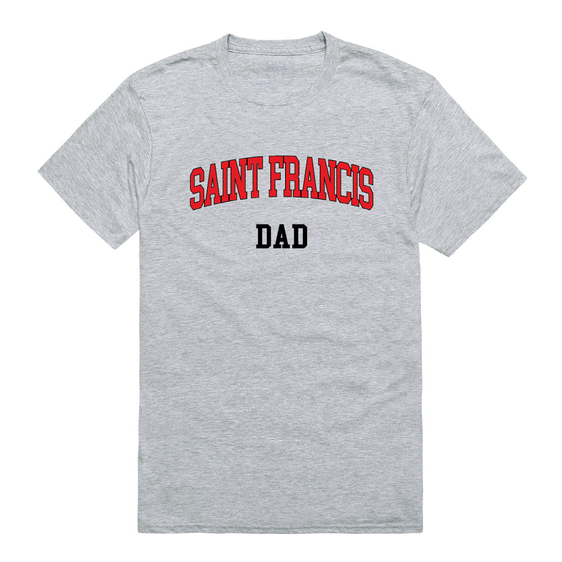 Saint Francis U Red Flash Dad Tee T-Shirt - Heather Grey, Small