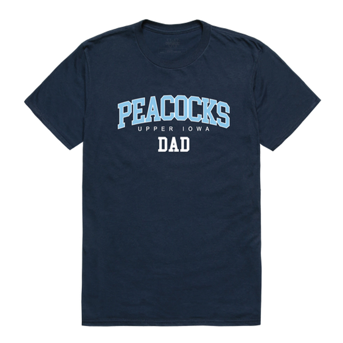 Upper Iowa Peacocks Dad Tee T-Shirt - Heather Grey, Small