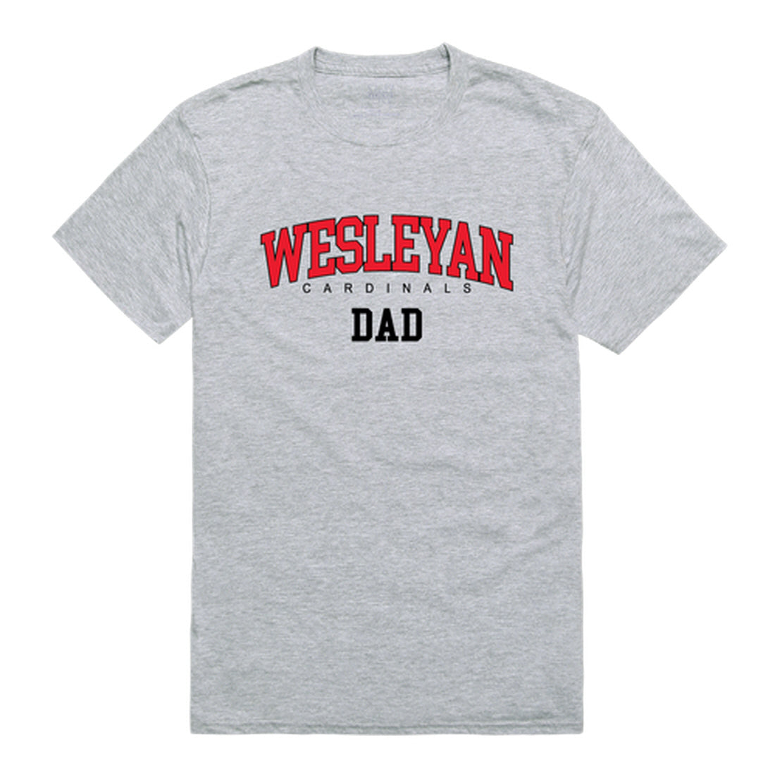 Wesleyan Cardinals Dad Tee T-Shirt - Heather Grey, Small