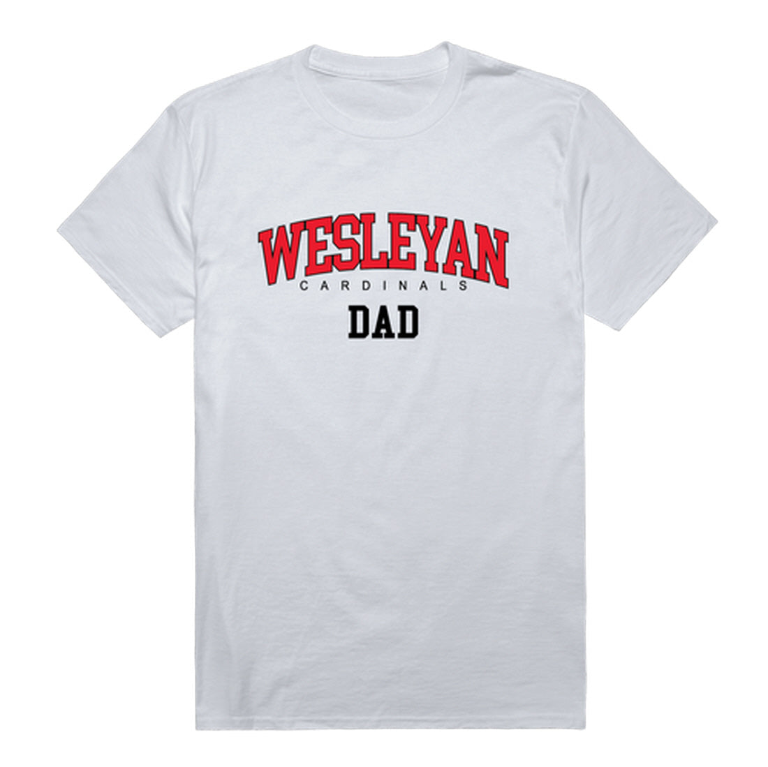 Wesleyan Cardinals Dad Tee T-Shirt - Heather Grey, Small