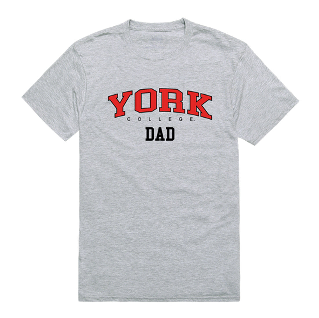 York College Cardinals Dad Tee T-Shirt - Heather Grey, Small